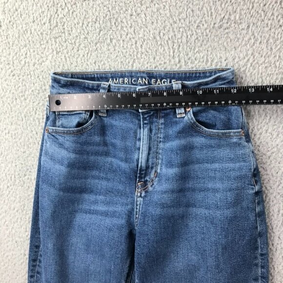 AMERICAN EAGLE Womens Size 00 SHORT Mom Jean Medium Wash Stretch High Rise Jeans - Picture 10 of 16